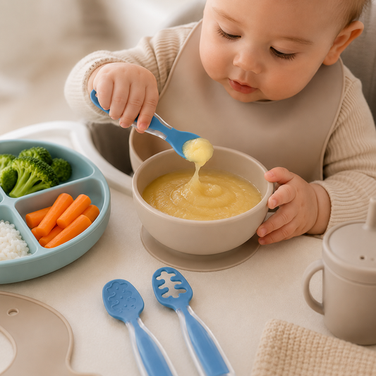 bébé autonome avec cuilleres bebe