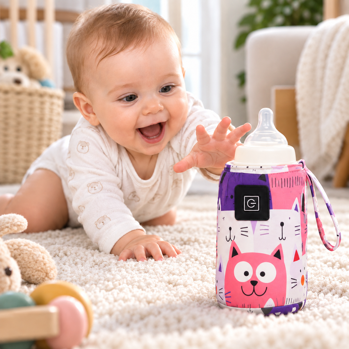Bébé veut attrapper chauffe biberon portable aux motifs amusants
