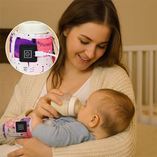 bebe-maman-tiennent-chauffe-biberon-portable-souriants